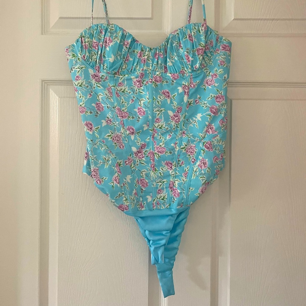 Floral Blue Zara bodysuit